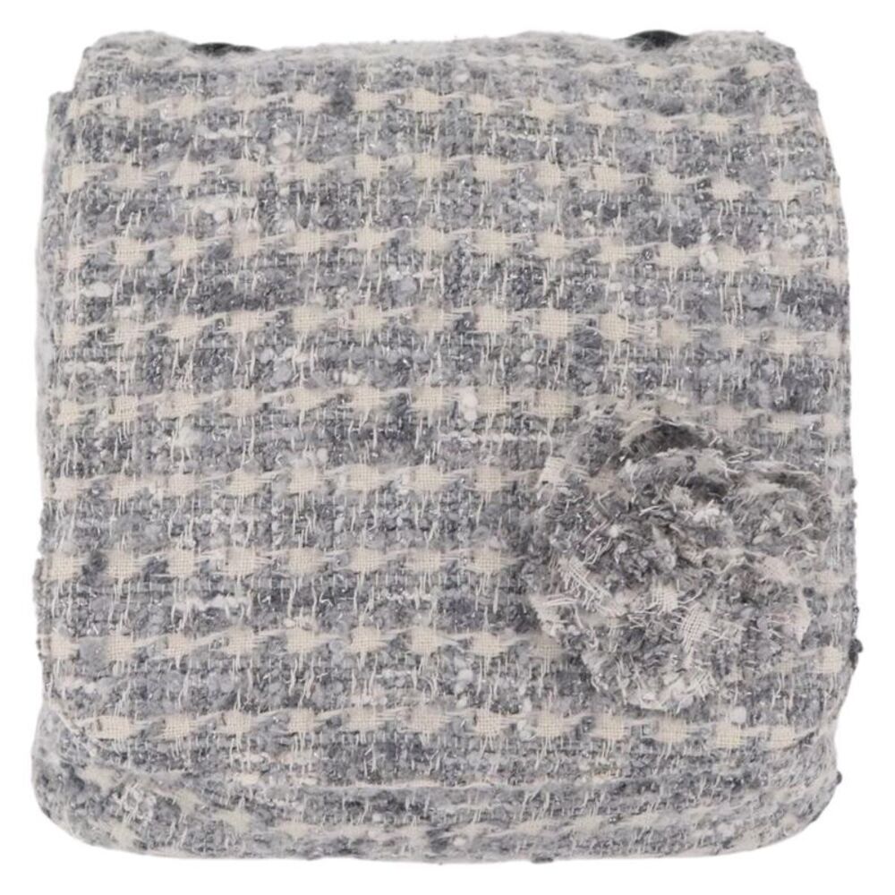 Chanel Camellia Messenger Tweed Gray Cotton Handbag